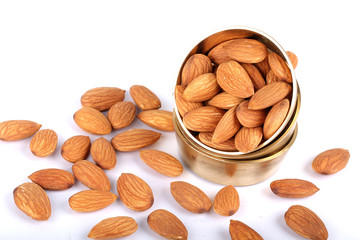 almonds isolated on a white background