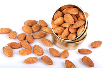 almonds isolated on a white background