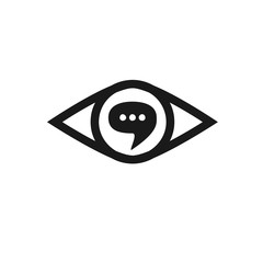 Eye icon with bubble stock vector design