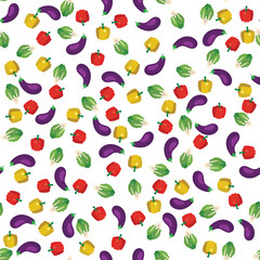 Vegetables seamless pattern. Vector illustration