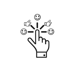 Touch icon stock vector design, touch with social media reaction