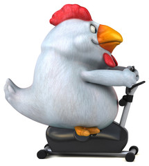 Fun chicken - 3D Illustration