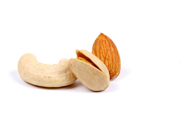 Assorted nuts, dry fruits, mix nuts, almond, walnut, pistachio, cashew, raisin, berry