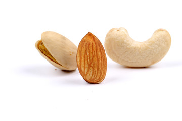 Assorted nuts, dry fruits, mix nuts, almond, walnut, pistachio, cashew, raisin, berry