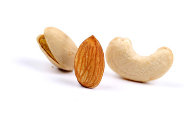 Assorted nuts, dry fruits, mix nuts, almond, walnut, pistachio, cashew, raisin, berry