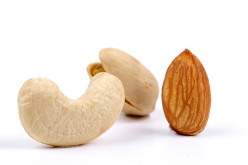 Assorted nuts, dry fruits, mix nuts, almond, walnut, pistachio, cashew, raisin, berry