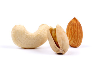 Assorted nuts, dry fruits, mix nuts, almond, walnut, pistachio, cashew, raisin, berry