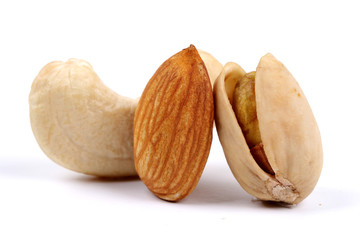 Assorted nuts, dry fruits, mix nuts, almond, walnut, pistachio, cashew, raisin, berry