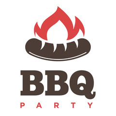 Barbecue or grill sausage logo template.