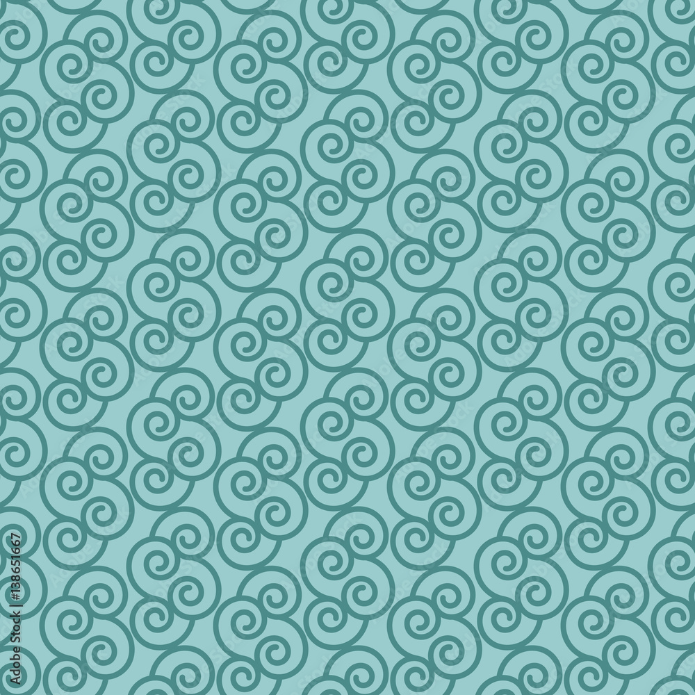 Poster blue pattern with linear swirls