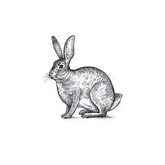 Fototapeta premium Forest animals hare illustration.
