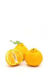 Fresh orange on white background
