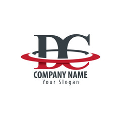 Obraz premium Initial Letter DC With Overlapping Swoosh Circle Logo