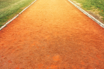 Red clay running track