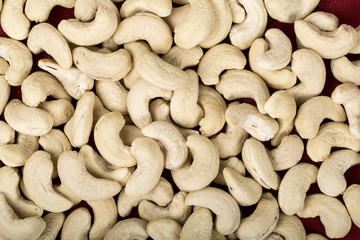 cashew nuts on white background