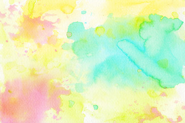 Naklejka na ściany i meble Abstract colorful hand draw watercolor background.