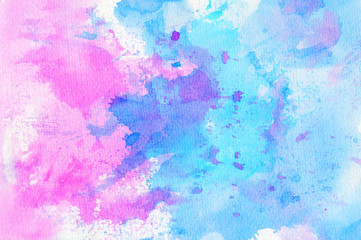 Abstract colorful hand draw watercolor background.