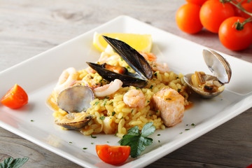 Risotto with seafood