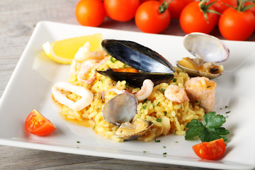 Risotto with seafood