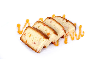 dried fruit cake, fruit sliced cake, sliced cake, bar cake