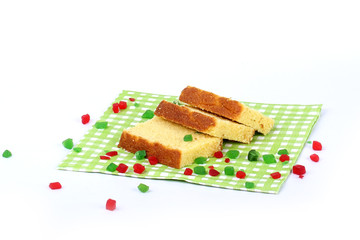 dried fruit cake, fruit sliced cake, sliced cake, bar cake