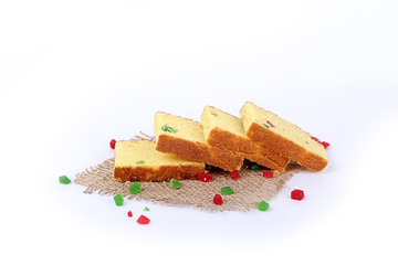 dried fruit cake, fruit sliced cake, sliced cake, bar cake