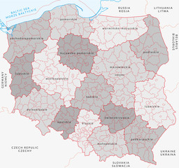 Wektorowa mapa podziału administracyjnego Polski vol.3 - 138655497