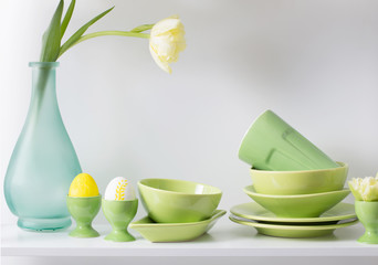 Easter decoration on white background