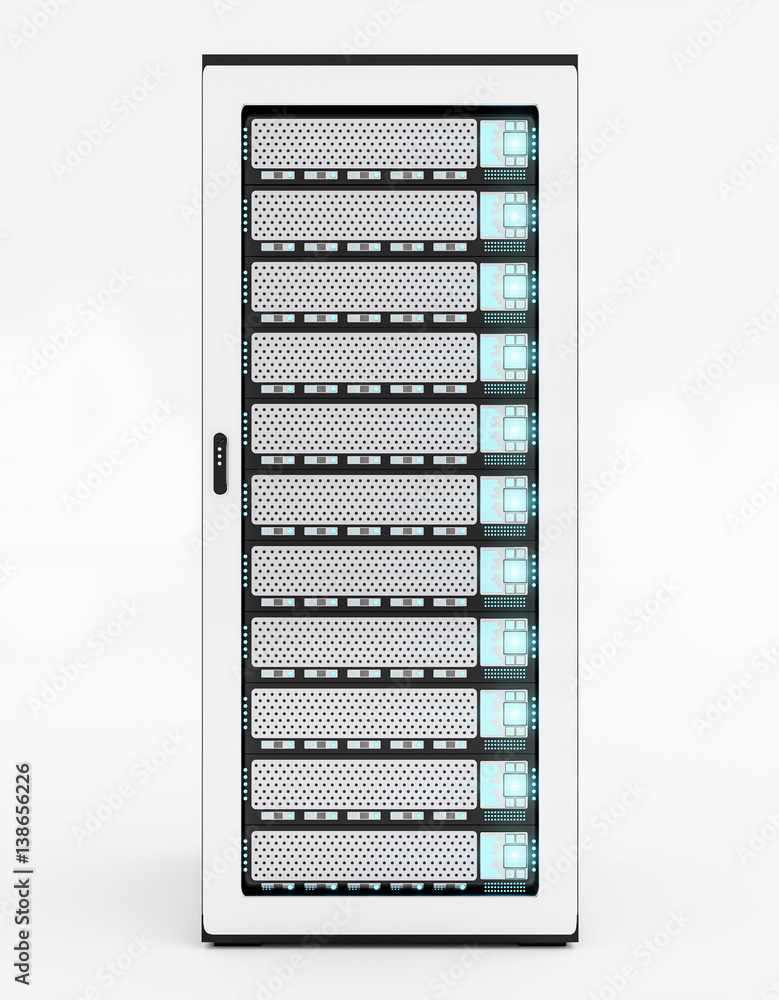 Aufkleber White server room data center storage 3D rendering