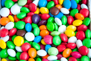 Background of mix of colorful round candies