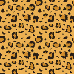 African cheetah, leopard fur vector seamless texture, fabric print