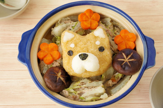 犬の顔のみぞれ鍋