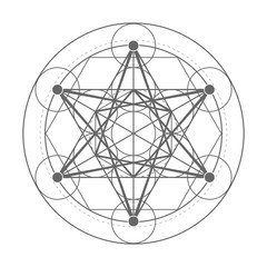 Metatrons Cube symbol. Sacred geometry vector illustration - 138658879