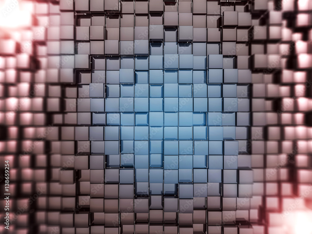 Aufkleber abstract square dark background. 3d rendering