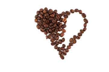 Coffee beans with white background