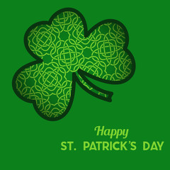 St Patrick's Day Vector background with Clover. Lucky spring symbol. Shamrock background - stock vector