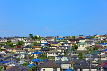 Fototapeta premium Japan's residential area and blue sky