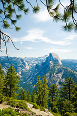 Half Dome and valley in Yosemite National Park
