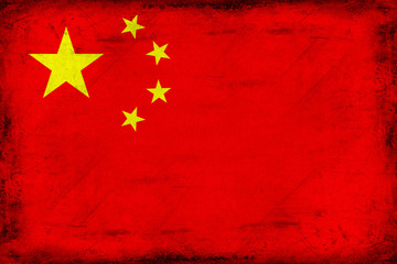 Vintage national flag of China background