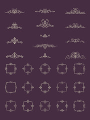 Wicker lines and old decor elements in vector.