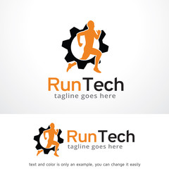 Run Tech Logo Template Design Vector