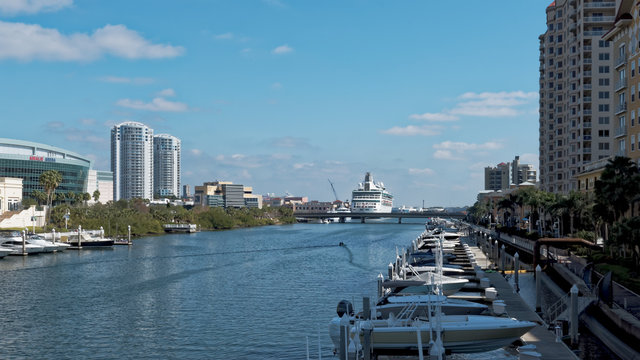 Garrison Channel next to the Port of Tampa and Harbor Island, Florida