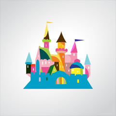 Vector Illustration of Fairytale castle