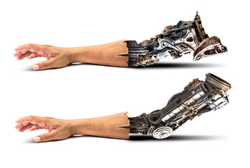 Metallic robot hand