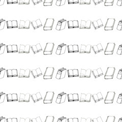 Seamless pattern with books