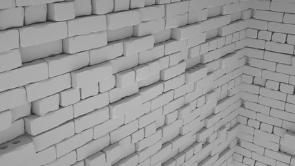 Abstract bricks background, 3 d render