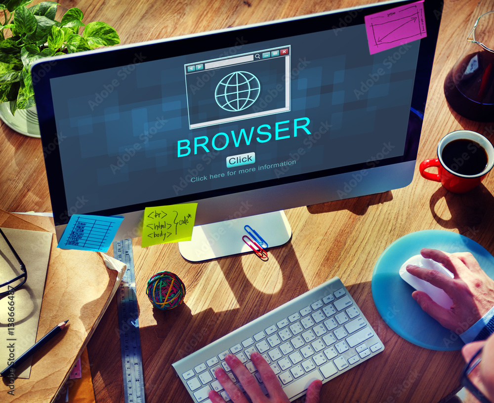 Aufkleber internet html homepage browser big data concept