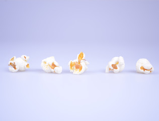 Popcorn on white background