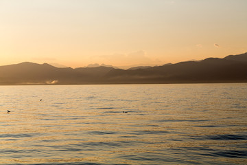 Beautiful sunset at Garda lake in Italy