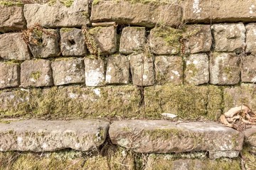 Sandsteinmauer als Hintergrund